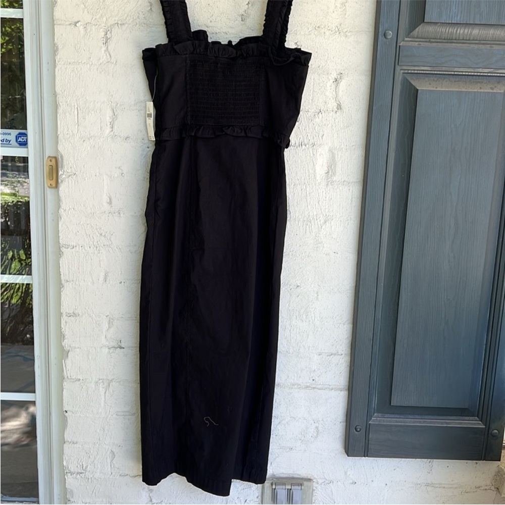 NWT Anthropologie Linden Slim Square-Neck Black Bodycon Midi Dress Size Small - Picture 10 of 16